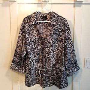 Foxcroft Leopard Print Blouse